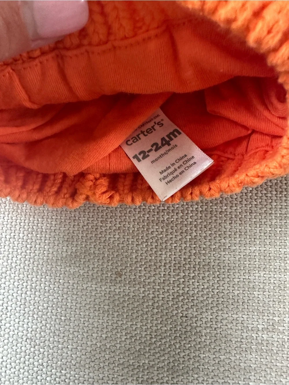 Carter's Orange Knit Pumpkin Beanie with Green Stem
